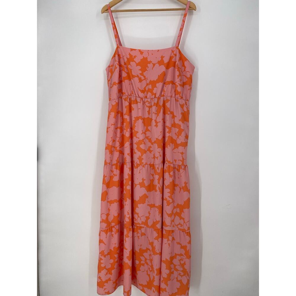 Social Standard Dress Women XXL Floral Smocked Back Resortwear Summer Vacation